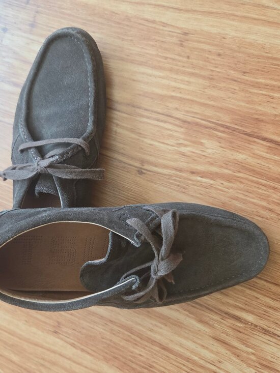 Tsubo Brown Suede Moc Toe Lace Up Shoes (Japan) main image 4